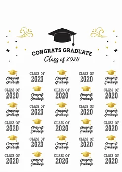 

5x7FT Personalized Congrats Graduate Grads Class of 2020 Cap Congratulation Custom Photo Backdrop Background Vinyl 220cm x 150cm