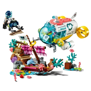 

2020 New Girl Series Brick Submarine for Dolphin Rescue Compatible Lepining Friends 41378 Building Blocks Toys for kids Gift