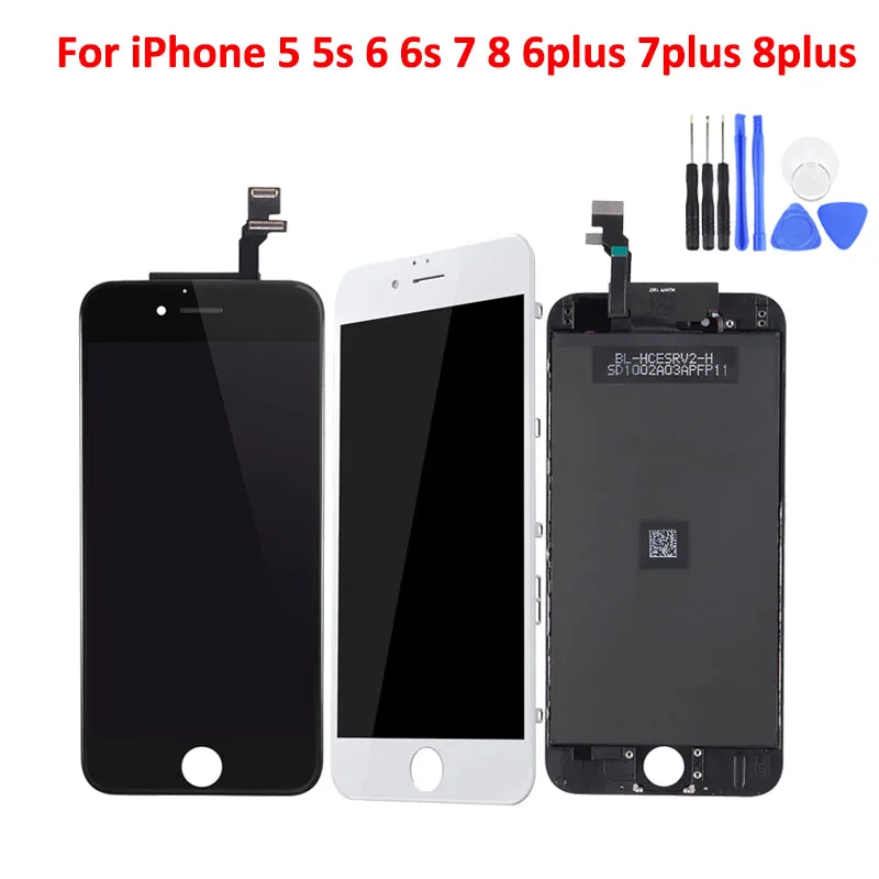 

For iPhone 6 6S 7 8 7Plus LCD Touch Screen Digitizer Assembly For iPhone 5 5S Display No Dead Pixel + Screen Replacement Tools