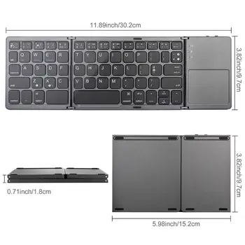 

Mini folding keyboard Bluetooth Foldable Wireless Keypad with Touchpad for Windows,Android,ios Tablet ipad Phone
