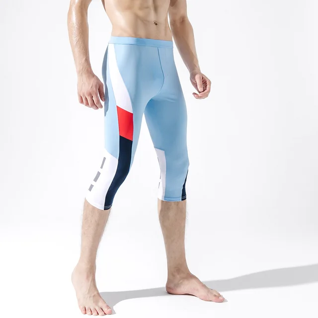 Compression Tights Men 3 4 Blue - Best 