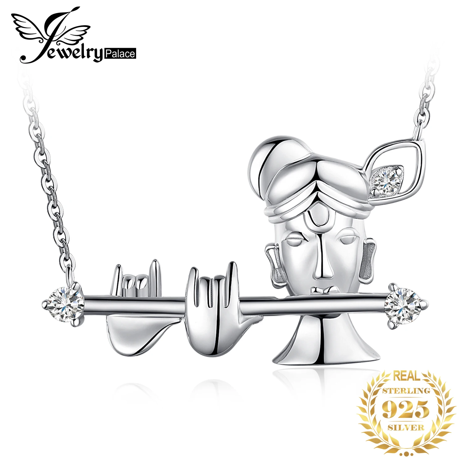 JewelryPalace Винтаж кубического циркония Кришна Интегральная кулон колье чокер 925