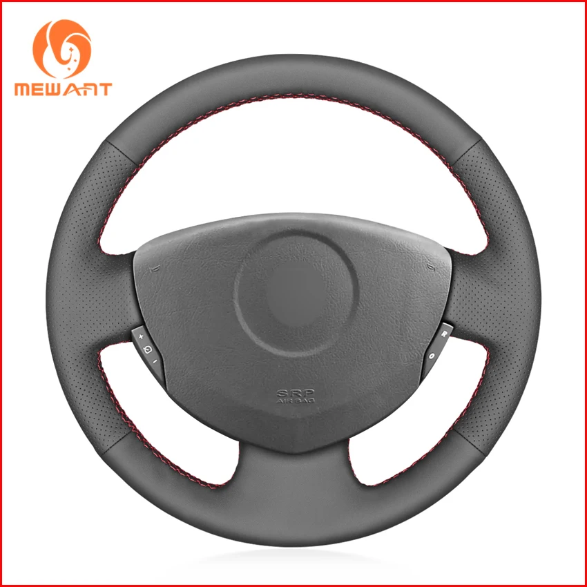 MEWANT черный кожаный чехол на руль для Renault Clio 2 2001-2005 Dacia logan 2008 2009 2010 2011 2012 Запчасти