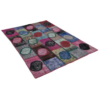 

140x200 Cm Multicolor Handmade Modern Patchwork Rug-5x7 Ft