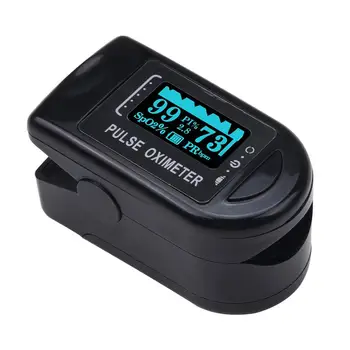 

Fingertip Pulse Oximeter with Alarm OLED Display Blood Oxygen Meter SpO2 Monitor with Lanyard