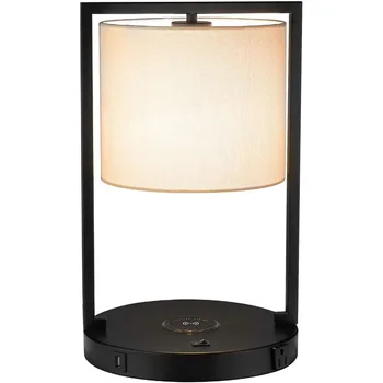 

Amazon Hot Sale Modern Nordic Simple Reading Lamps Night Light Bedside Bedroom Led Usb Charger And Wireless Charging Table Lamp