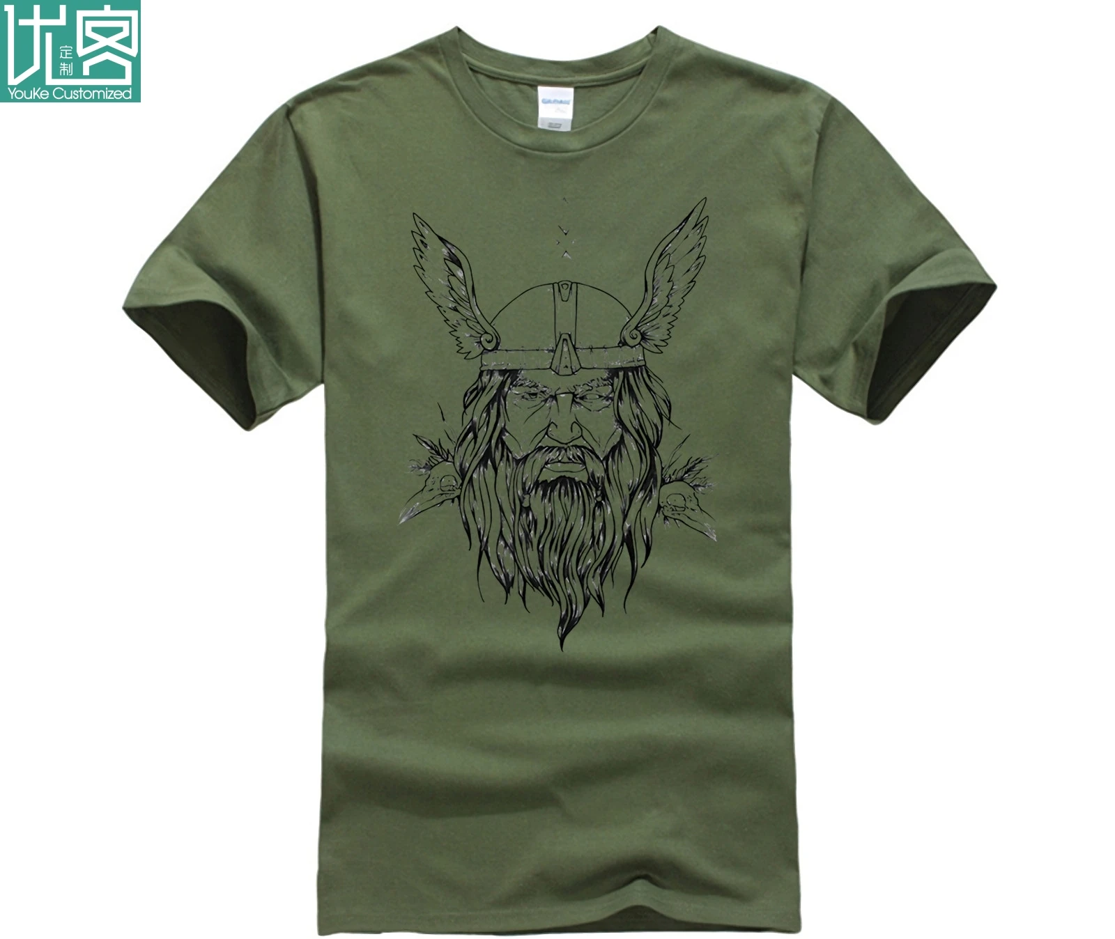 Футболка Odin с черепами хугина мунина мужские короткие футболки изображением