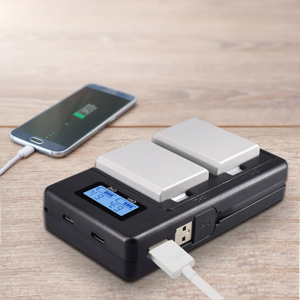 Canon LP-E5 LP-E6 LP-E8 LP-E10 LP-E12 LP-E17 LP E5 E6 E8 E10 E12 E17 Battery USB Dual Smart Charger Canon Digital Camera Charger