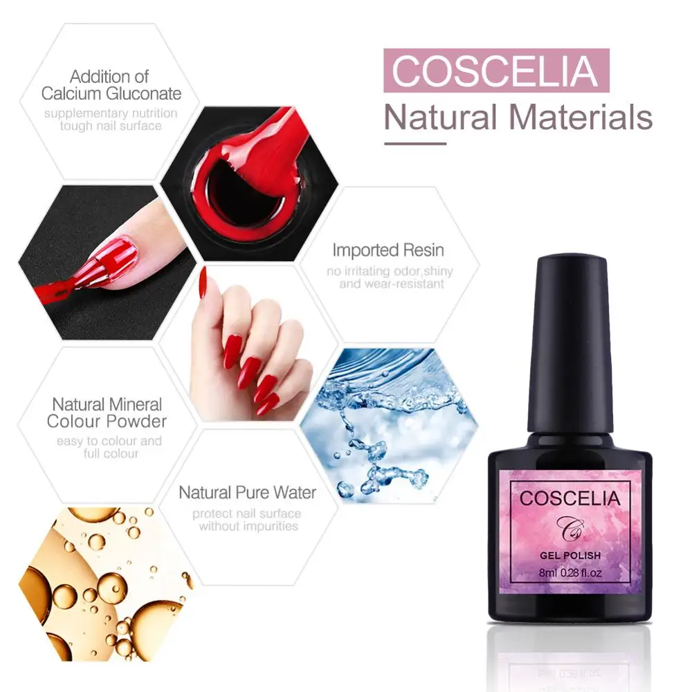 Skup COSCELIA 40 sztuk zestaw zestaw żel do paznokci zestaw nail art do lakieru żelowego 40 kolorów do zestaw do Manicure zestaw do paznokci do Manicure