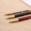 ChouXiongLuWei metal Classic Press matte black golden stainless steel red student Ballpoint Pen ► Photo 2/6