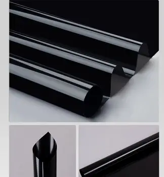 

SUNICE 0%VLT Black Window Glass Tint Glass Sticker Privacy Car Office Home Decoration Self-adhesive 50cmX300cm(20inchX9.8feet)