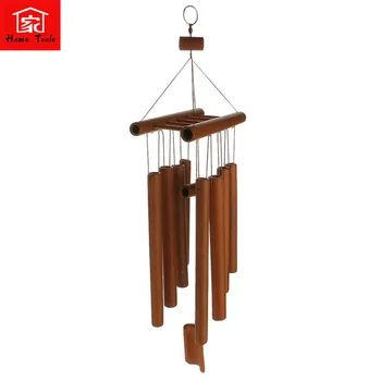

Hand-Crafted Bamboo Tubes Wind Chimes Hollow Tuned Music Natural Bamboo Wind Chime with a Ladder on Top for Indoor and Outdoor