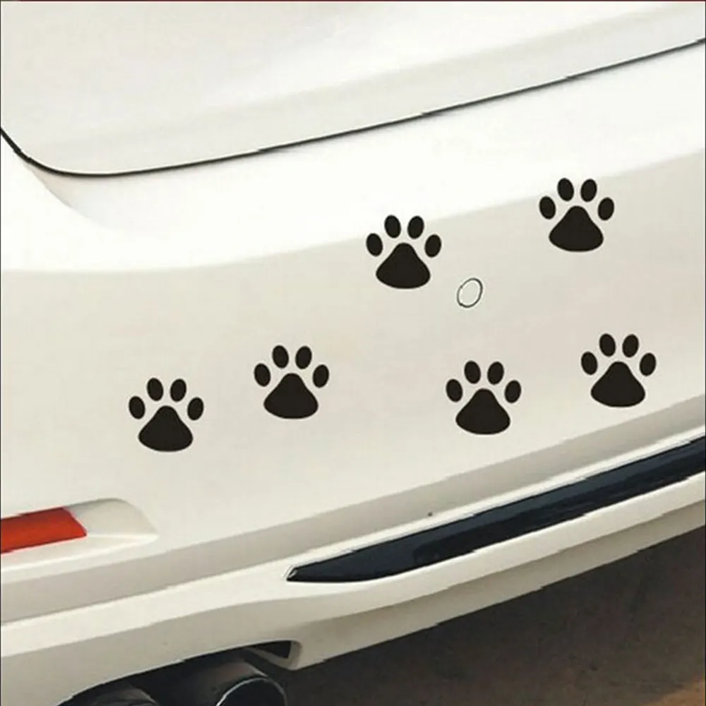 Креативная наклейка для автомобиля с принтом в виде кошачьей лапы и собачьей лапы