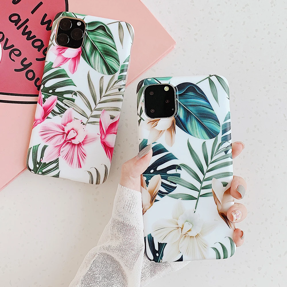 Чехол для телефона iPhone 11 Pro Max XS XR 6 6S 7 8 Plus X Ретро мягкий чехол с цветочным рисунком