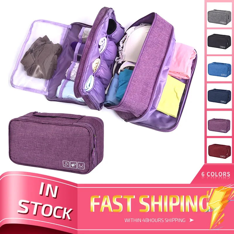 Travel Underwear Bra Organizer Versatile Storage Bag Double Layer