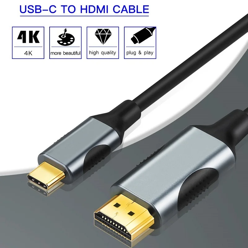 Lungfish usb c к hdmi 4K type C к HDMI кабель адаптер Thunderbolt 3 для huawei mate 30 Pro MacBook Pro адаптер usb type-C HDMI
