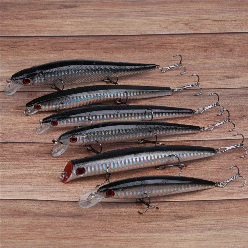 6Pcs Popper Minnow plugs Topwater Bass fishing lure Artificial bait Rattle Wobbler hard lure For Bass Pike Trout Fishing 13~22g