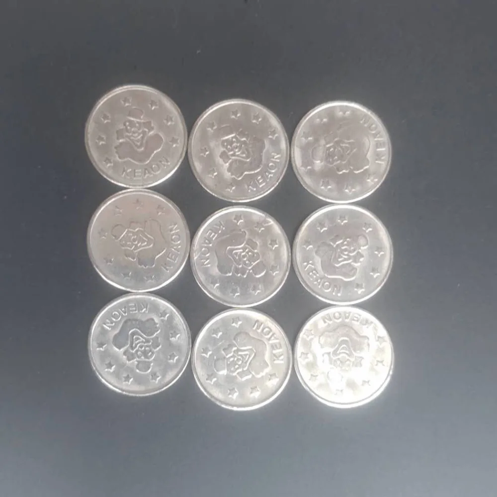 스테인레스 스틸 아케이드 게임 토큰 코인 광대, 24.2*1.85mm, 100 개-Freehip.co.kr