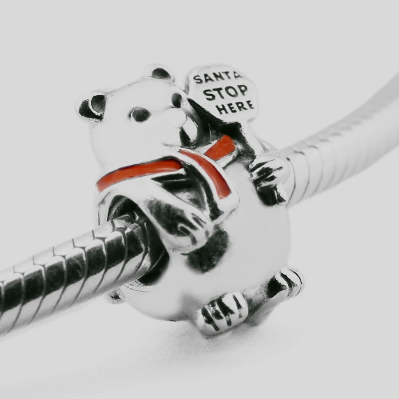 

Christmas Polar Bear Beads for Silver 925 Original Charms Bracelets Women Jewelry Stop Sign Red Enamel Beads for Jewelry Making