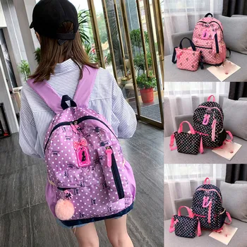 

Female Student Backpack Casual Shoulder Bag Lunch Pack Pencil Case Three-piece Travel Backpack School Bags Girl Shoulder Bag C50