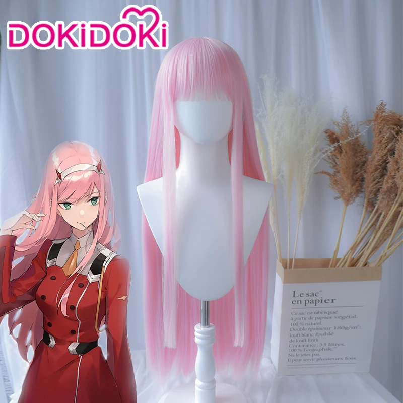 DokiDoki Аниме Косплей Дарлинг в FRANXX Zero Two 002 косплей парик 02 DARLING in the длинный розовый |