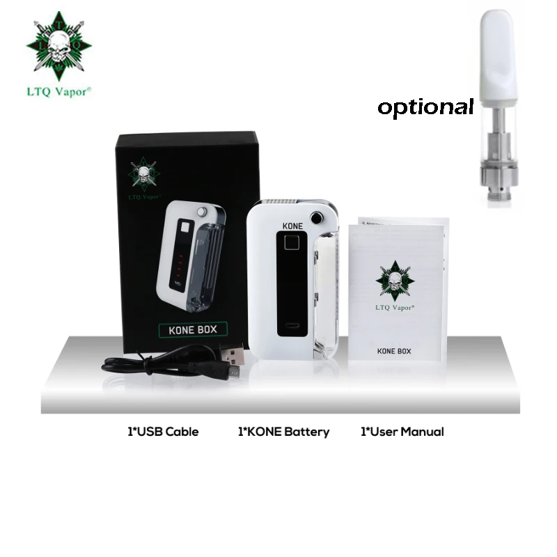 

Original LTQ VAPOR Kone Battery Mod 900mah 510 Thread 3.0/3.5/4.0V Variable Voltage Box Mod Preheat Battery For CBD Cartridges