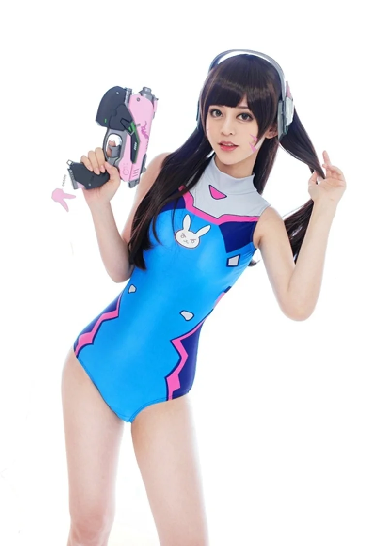 Sexy Game OW D.VA Cosplay Costume Dva Mercy Cosplay SUKUMIZU Spandex Anime Swimsuit One Piece Swimwear Bathing Suit H9aadb7356fd5494d990fe096c273e720V
