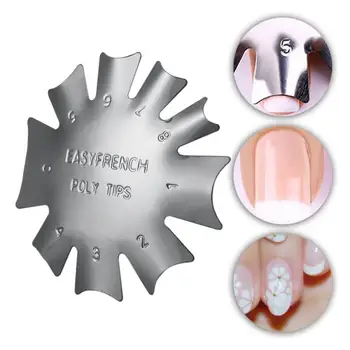 

Stainless Steel Easy French Line Edge Cutter Stencil Trimmer Tips Design Mould Plate Multi-size Manicure Nail Art Styling Tool