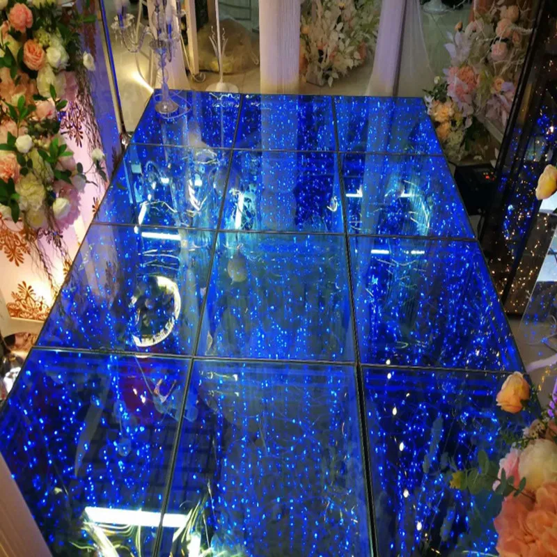 10PCS 60X60CM Upscale Luxury LED Wedding Mirror Carpet Aisle Runner For Party T Station Stage Decorations
