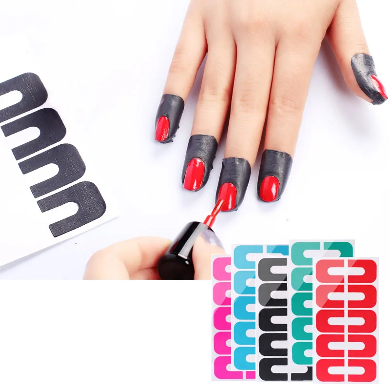 

Ellwings 10pcs/set Nail Spill Proof Nail Polish Protector Stickers Holder Tool Durable Manicure Finger Cover Holder Tool