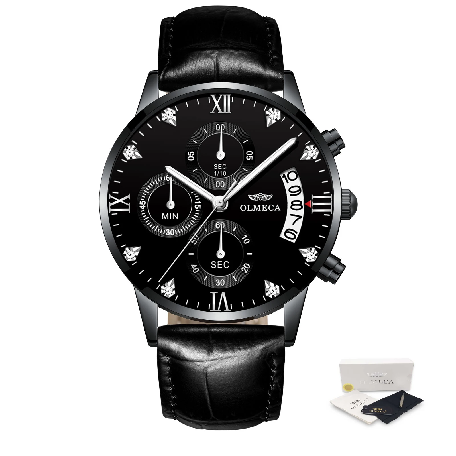 OLMECA Мужские часы Роскошные спортивные модные военные водонепроницаемые кварцевые наручные часы Relogio Masculino Известный Топ бренд часы будильник - Цвет: G-Silver Black
