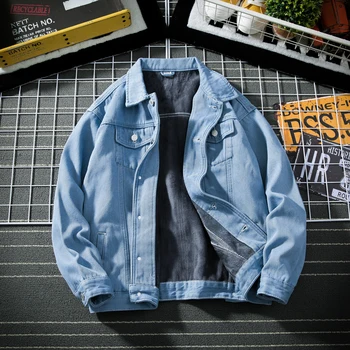 

Men's loose denim jacket denim jacket loose plus size jacket men