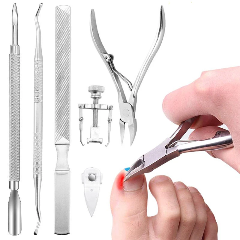 

6pcs Set Cuticle Remover Kit Nail Clipper Trimmer for Cuticle Ingrown Nails Pedicure & Manicure Corrector Fixer Foot Care Tool