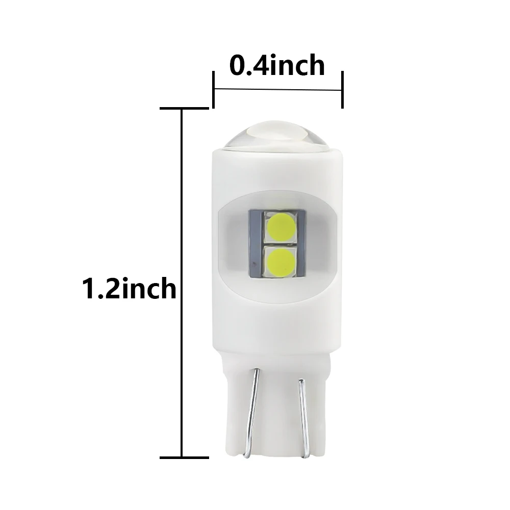 DXZ 2 шт. T10 Керамика 6 лампа с линзой белый W5W 3030 светодиодный светильник для Авто 12V 6 ватт машинные внешний светильник Ширина светильник s светодиодные лампы для автомобиля