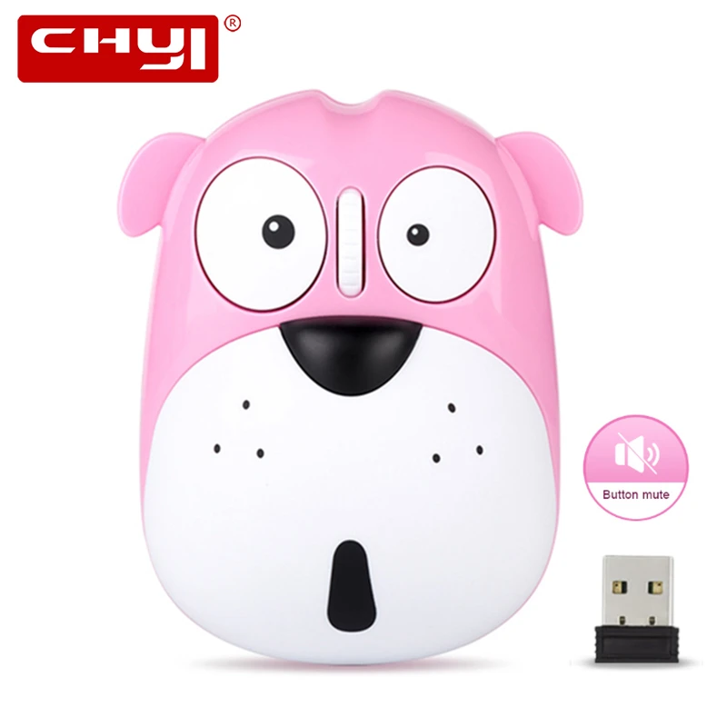 

New Rechargeable Wireless Mouse Silent Mouse Lovely Dog Cartoon USB Optical Mini 1200 DPI Ergonomic Computer Mice for Laptop PC