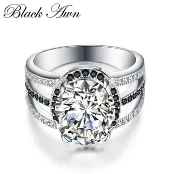

Luxury 925 Sterling Silver Fashion Fine Jewelry Trendy Engagement for Women Bague Femme Wedding Rings Anillos Mujer C064