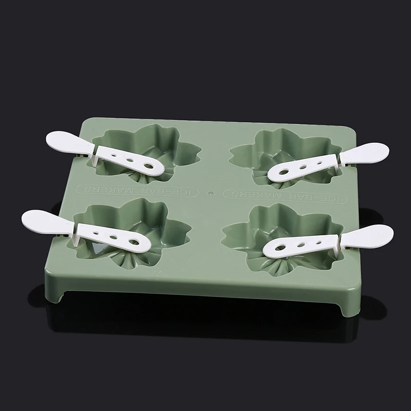 green New Style Ice Cream Reusable DIY Mold Frozen Cherry Ice Mold Cube Tray Popsicle Mold Tool Three Colors Optional - Цвет: green