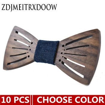 

New arrival carving Angel wings wooden bow tie Accessories Creative Wood Butterfly Mens tie 10 pcs a set
