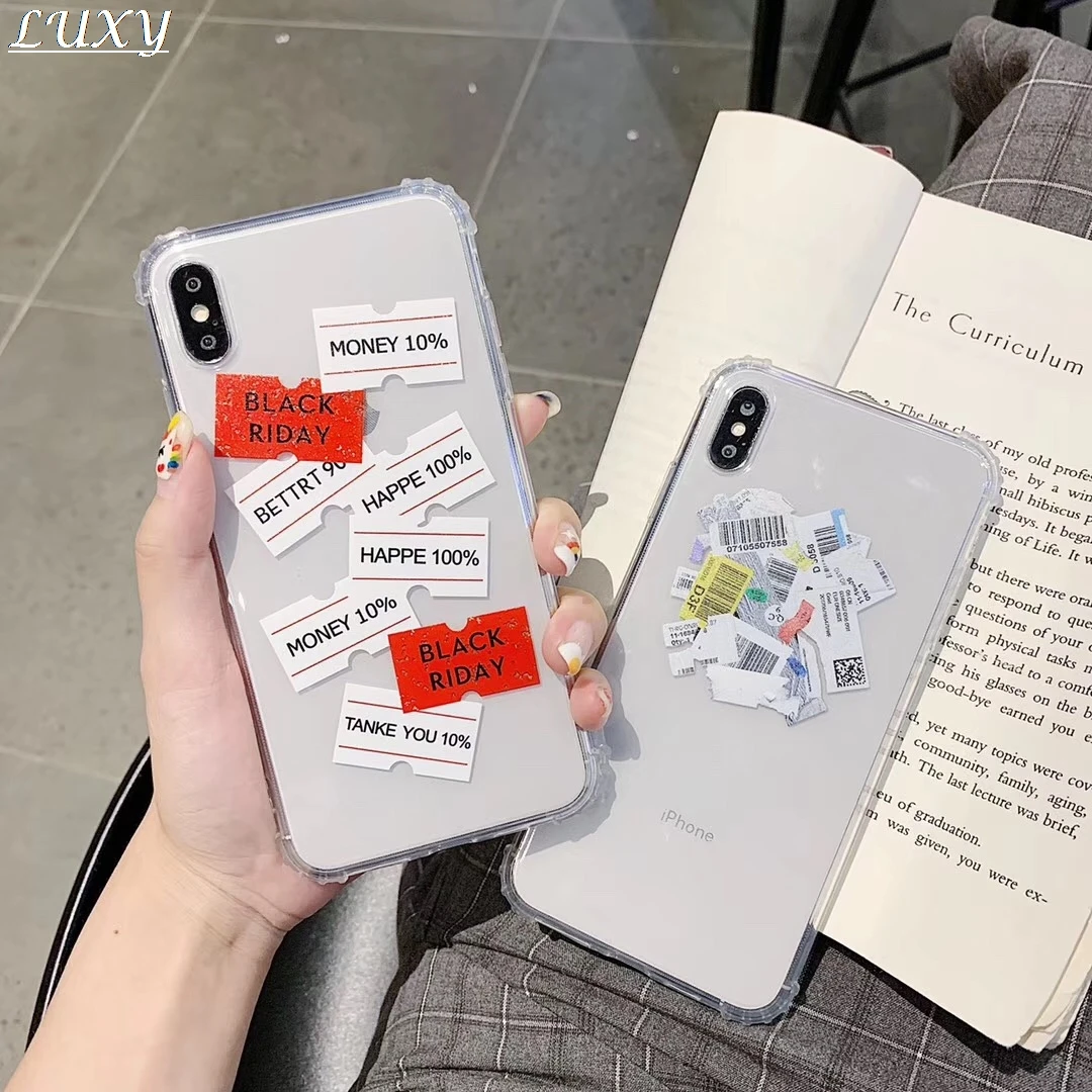 

Simple Happy 100% QR code Logo Phone Case For Apple iPhone 11 Pro Max X XS Xr 7 8 6 6s Plus Clear TPU Back protect cover coque