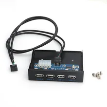 3," 4 порта USB2.0 Floppy Bay Передняя панель концентратор Расширение адаптер разъем 10pin