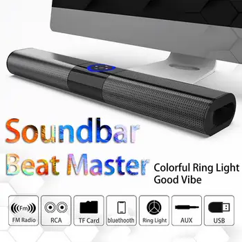 

RGB Rythm Light HiFi bluetooth Speaker 3D Stereo Music Surround Wireless Loudspeaker Outdoor Portable Speaker Support FM TF Card