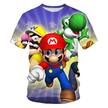 

Super Mario Bros Mashup kids T Shirt 3D Top Mushroom Kingdom Luigi Geek Italian Simple Splicing boys and girls Tee Tops 3T-14T