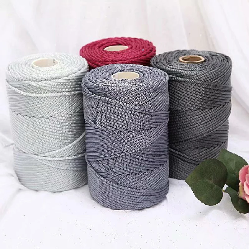 1pcs 100M Hollow Ice Silk Hook Thread Yarn Trapillo para Tejer Crochet DIY  Raffia Yarn Lace Thread Cord 1mm (Color : 14)