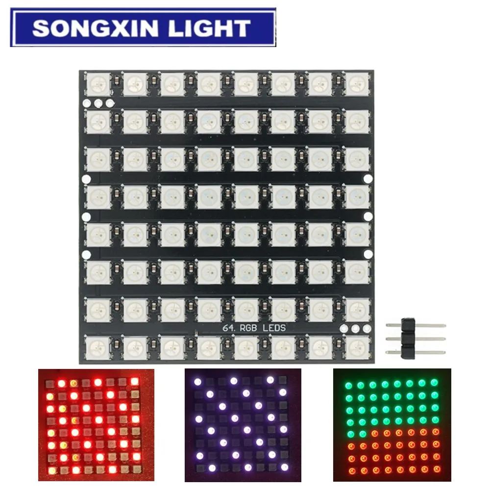 Новый WS2812 светодиодный 5050 RGB 8x8 СВЕТОДИОДНЫЙ матричный модуль для Arduino Фирменная