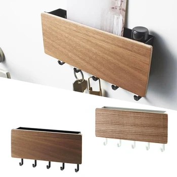 

High Quality Wooden Hooks Multi-purpose Wool Wall Mounted Hanfing Hanger Hooks Key Storage Rack Home Kitchen Bathroom 3