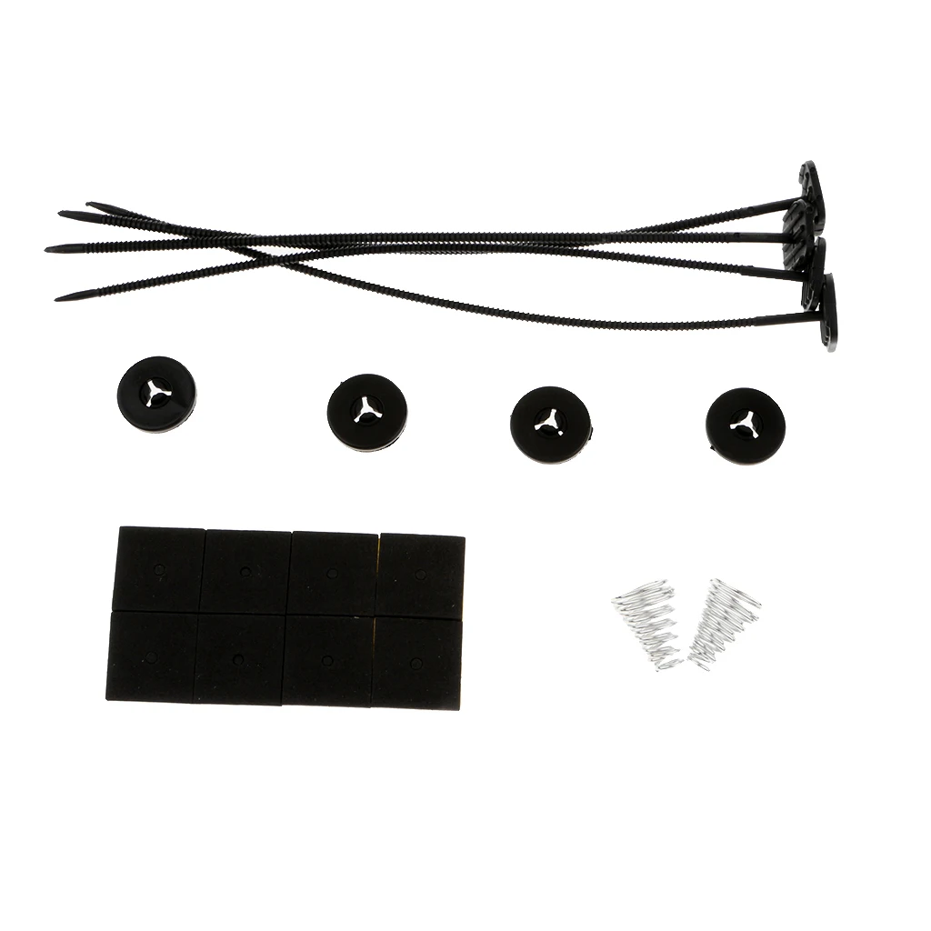 Black Single Electric Radiator Fan Cooling Mounting Kit Ties Strap Pads