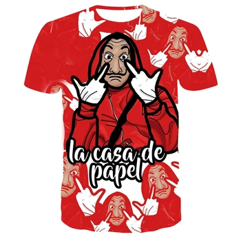 

Money Heist 3D Print La casa de papel T Shirt Men Women harajuku House of Paper T-shirt oversized Tshirt Boys Teenager Tee