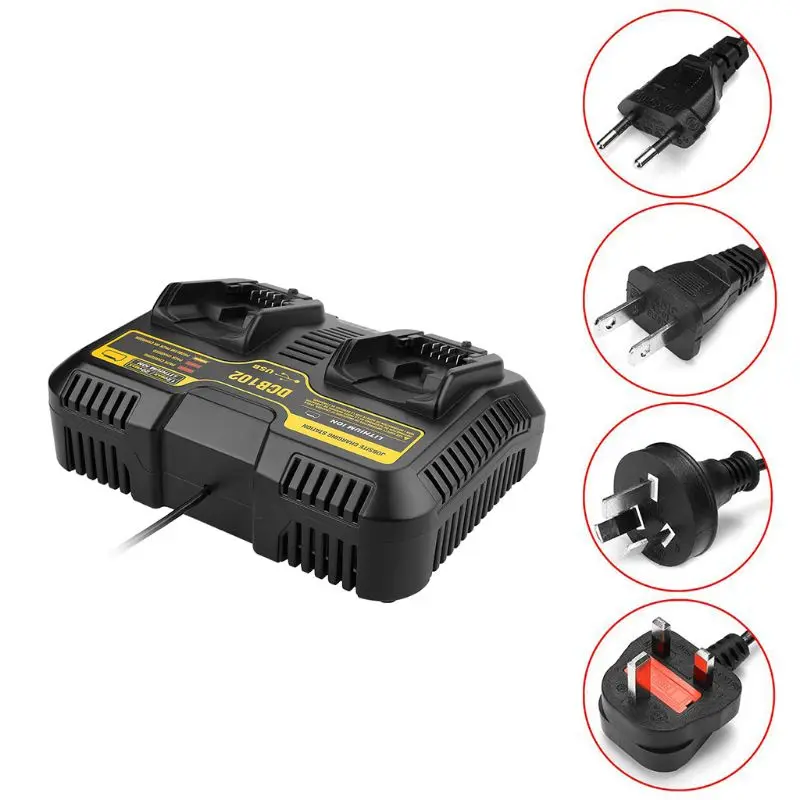 

1 Pc Two Slot Charging Station DCB102 Li-ion Battery Charger for DEwalt 12-20V Device