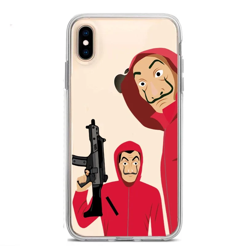 LA Casa De Papel Bella ciao heist money heist Испания ТВ прозрачный силиконовый чехол для телефона iPhone Xs SE 5s 6 6S Plus 7 8 Plus X XR XS MAX