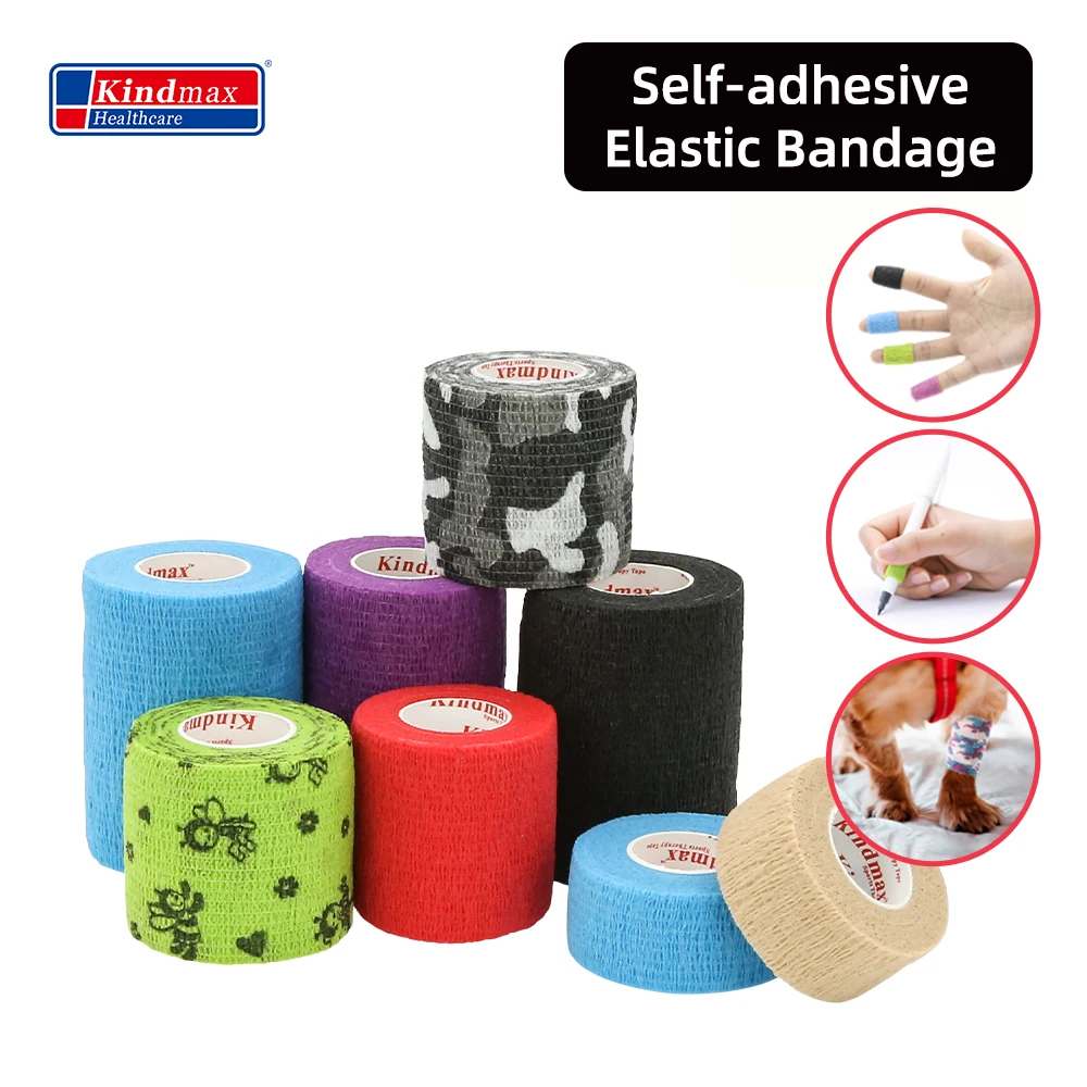 Kindmax 1 Roll Non-woven Sports Bandages Elastic Self-adhesive Bandages Foot Finger Ankle Arm Injury Sport Knee Pad Support